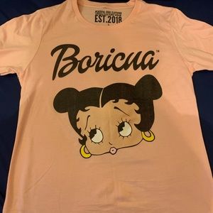 Pink Betty Boop “Boricua” Graphic T shirt